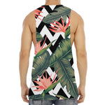 Zig Zag Tropical Pattern Print Men's Muscle Tank Top