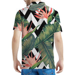 Zig Zag Tropical Pattern Print Men's Polo Shirt