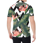 Zig Zag Tropical Pattern Print Men's Shirt