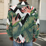 Zig Zag Tropical Pattern Print Men's Shirt Jacket