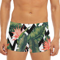 Zig Zag Tropical Pattern Print Men's Short Boxer Briefs