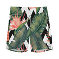 Zig Zag Tropical Pattern Print Men's Athletic Shorts