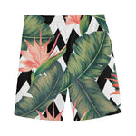 Zig Zag Tropical Pattern Print Men's Sports Shorts
