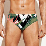 Zig Zag Tropical Pattern Print Men's Swim Briefs