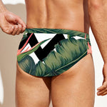 Zig Zag Tropical Pattern Print Men's Swim Briefs