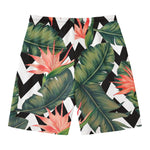 Zig Zag Tropical Pattern Print Men's Swim Trunks