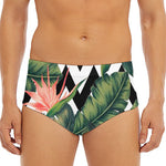 Zig Zag Tropical Pattern Print Men's Triangle Swim Briefs