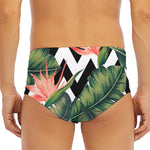 Zig Zag Tropical Pattern Print Men's Triangle Swim Briefs