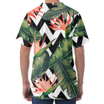 Zig Zag Tropical Pattern Print Men's Velvet T-Shirt