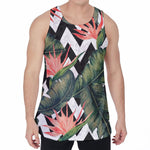 Zig Zag Tropical Pattern Print Men's Velvet Tank Top