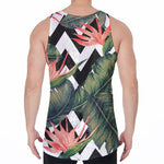 Zig Zag Tropical Pattern Print Men's Velvet Tank Top