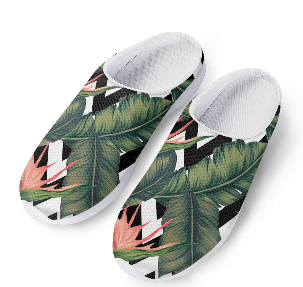 Zig Zag Tropical Pattern Print Mesh Casual Shoes
