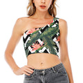 Zig Zag Tropical Pattern Print One Shoulder Crop Top