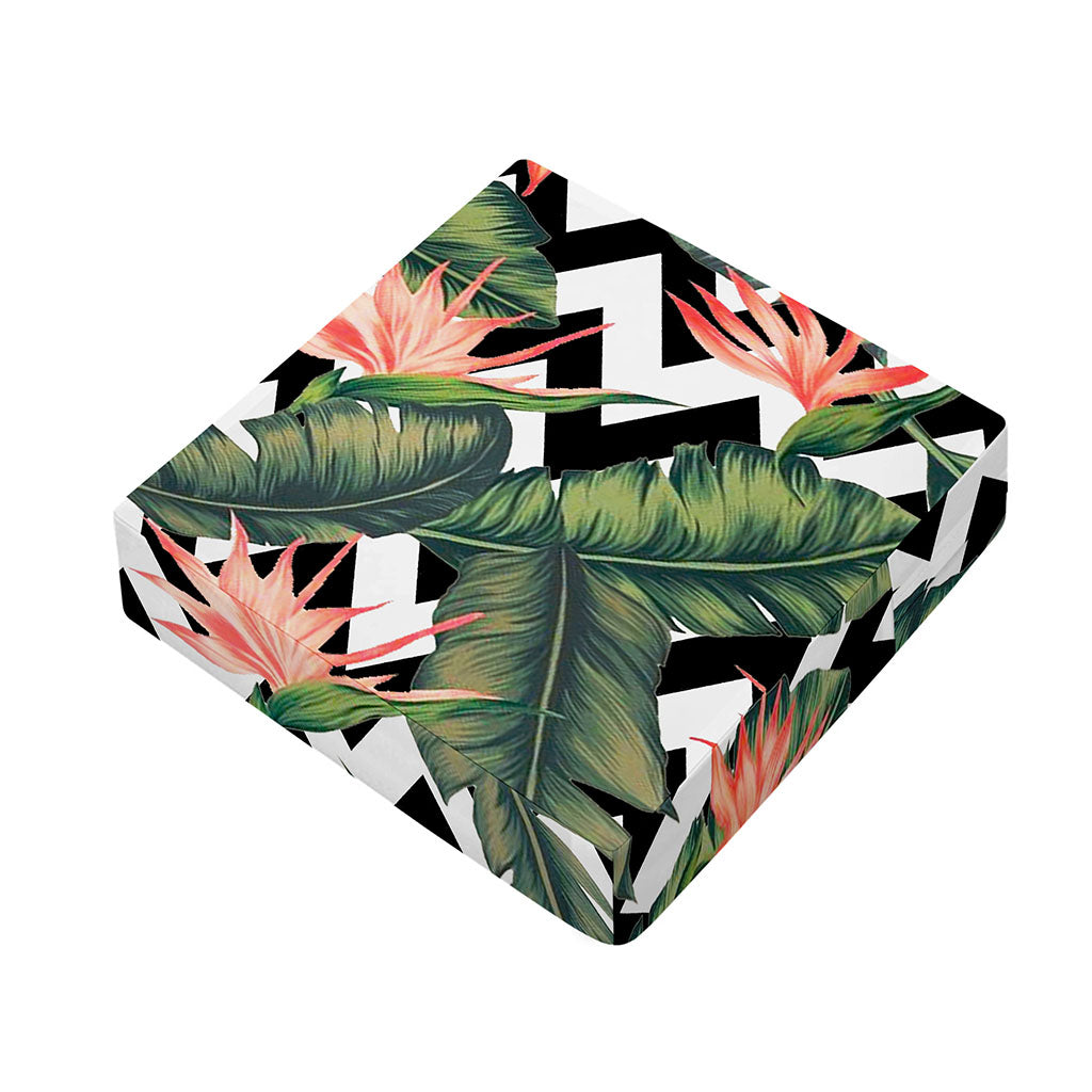 Zig Zag Tropical Pattern Print Outdoor Seat Cushion Cover
