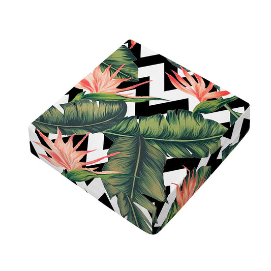Zig Zag Tropical Pattern Print Outdoor Seat Cushion Cover