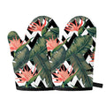 Zig Zag Tropical Pattern Print Oven Mitts