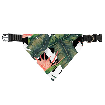 Zig Zag Tropical Pattern Print Over The Collar Dog Bandana