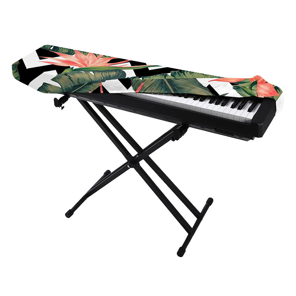 Zig Zag Tropical Pattern Print Piano Keyboard Cover