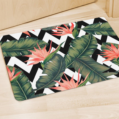 Zig Zag Tropical Pattern Print Polyester Doormat
