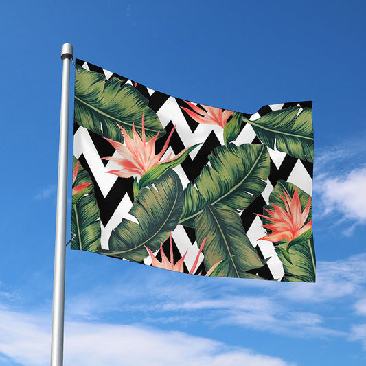 Zig Zag Tropical Pattern Print Polyester Flag