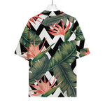 Zig Zag Tropical Pattern Print Rayon Hawaiian Shirt