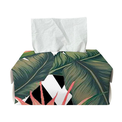 Zig Zag Tropical Pattern Print Rectangle Tissue Box Cover