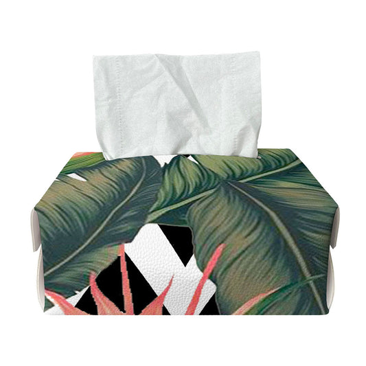 Zig Zag Tropical Pattern Print Rectangle Tissue Box Cover