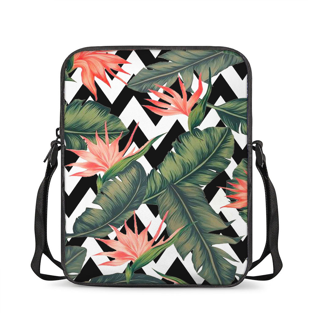 Zig Zag Tropical Pattern Print Rectangular Crossbody Bag