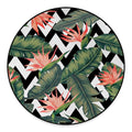 Zig Zag Tropical Pattern Print Round Floor Mat
