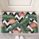 Zig Zag Tropical Pattern Print Rubber Doormat