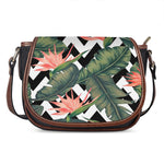 Zig Zag Tropical Pattern Print Saddle Bag