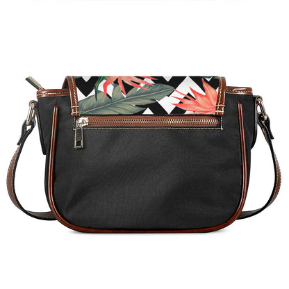 Zig Zag Tropical Pattern Print Saddle Bag
