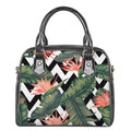 Zig Zag Tropical Pattern Print Shoulder Handbag