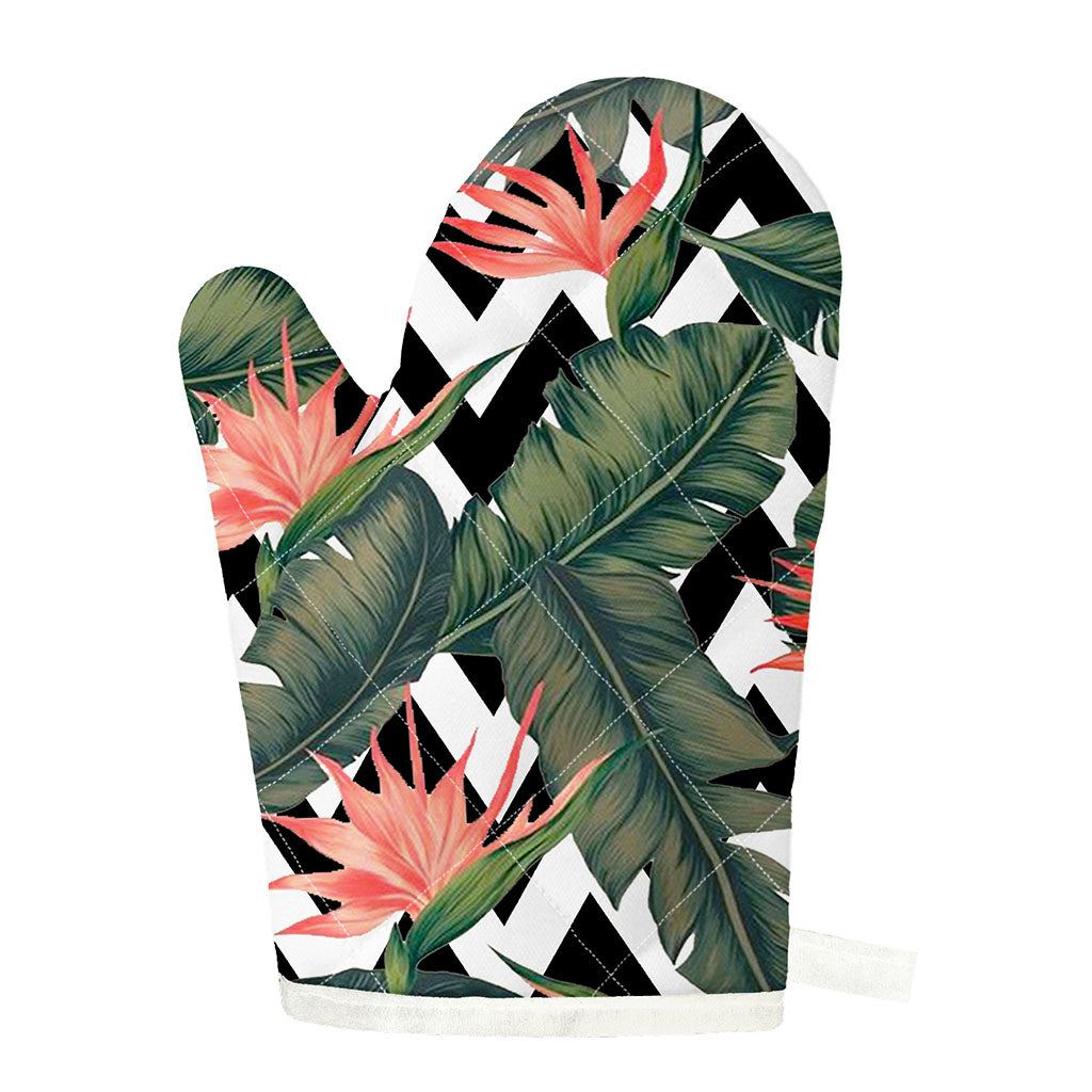Zig Zag Tropical Pattern Print Single Oven Mitt