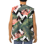 Zig Zag Tropical Pattern Print Sleeveless Baseball Jersey