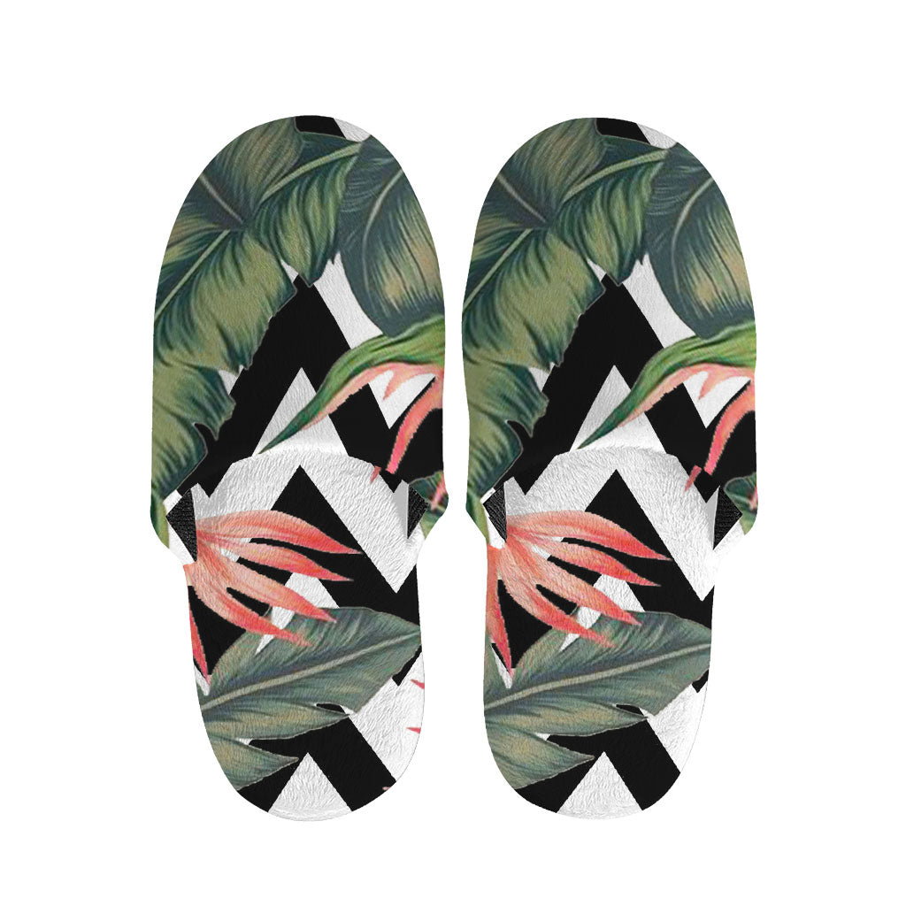 Zig Zag Tropical Pattern Print Slippers