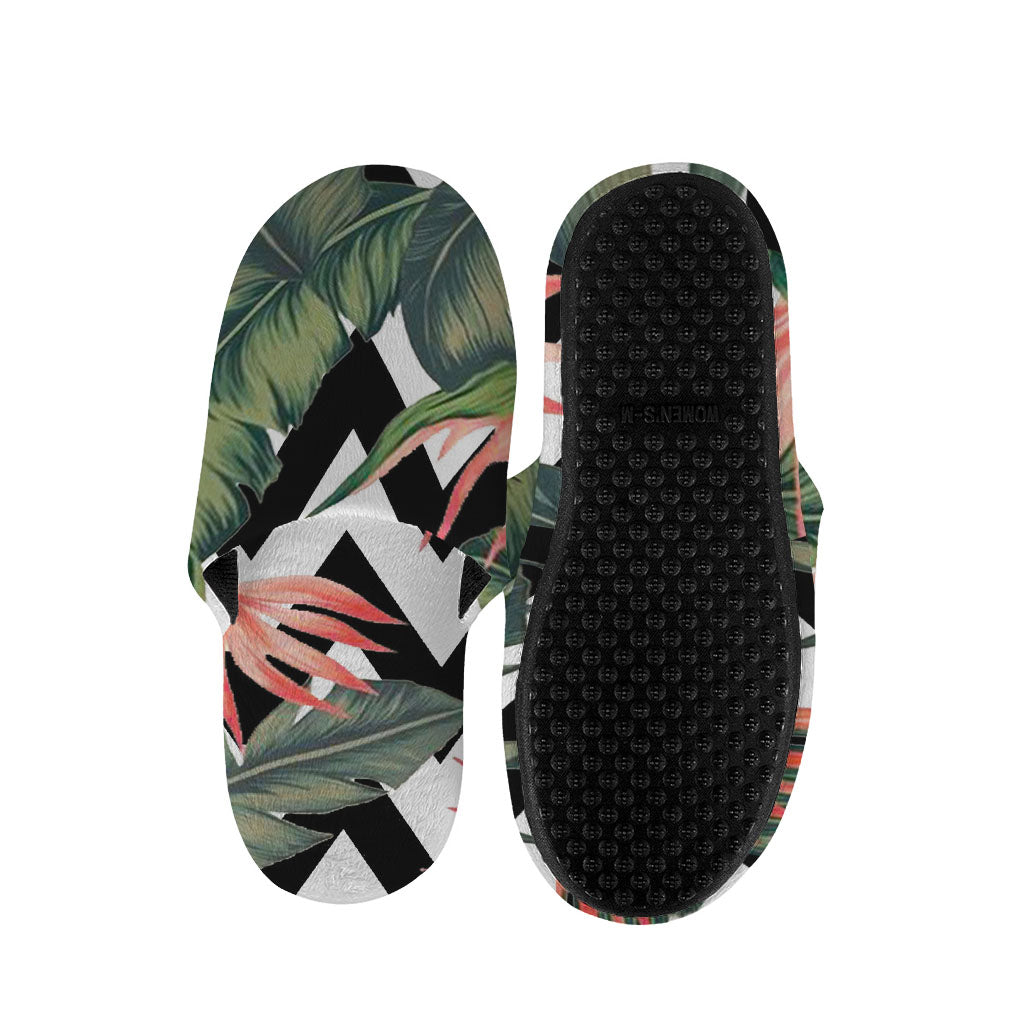 Zig Zag Tropical Pattern Print Slippers