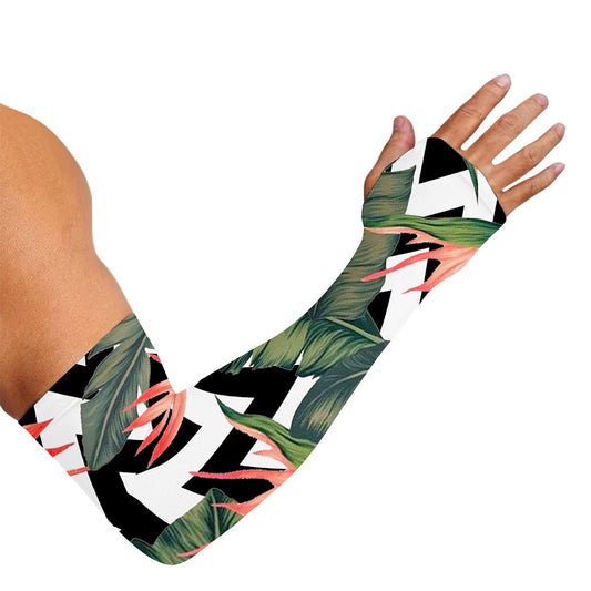 Zig Zag Tropical Pattern Print Sun Protection Arm Sleeves
