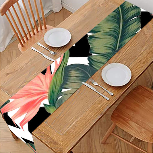 Zig Zag Tropical Pattern Print Table Runner