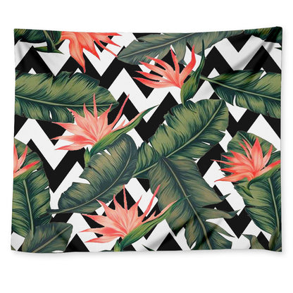 Zig Zag Tropical Pattern Print Tapestry
