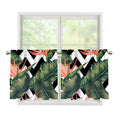 Zig Zag Tropical Pattern Print Tier Curtains