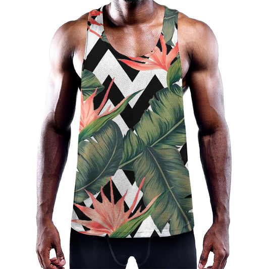 Zig Zag Tropical Pattern Print Training Tank Top