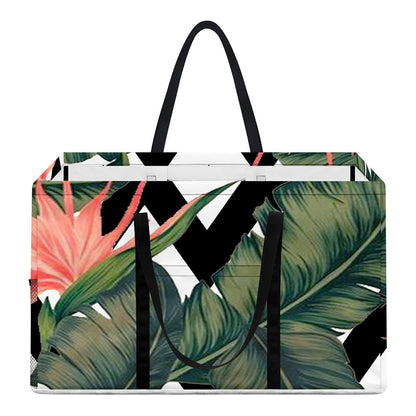 Zig Zag Tropical Pattern Print Utility Tote Bag