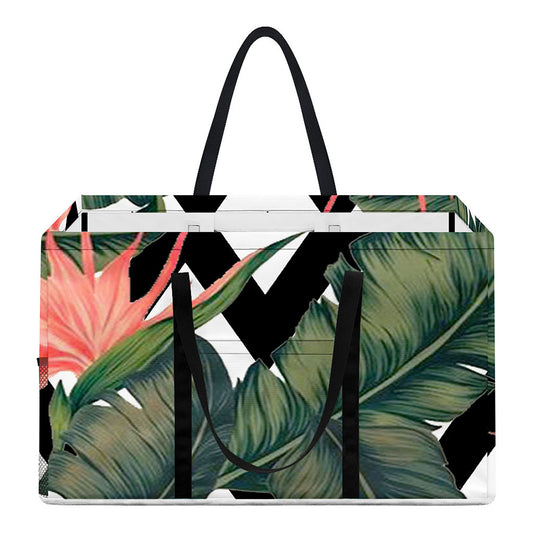 Zig Zag Tropical Pattern Print Utility Tote Bag