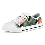 Zig Zag Tropical Pattern Print White Low Top Sneakers