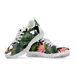 Zig Zag Tropical Pattern Print White Running Shoes
