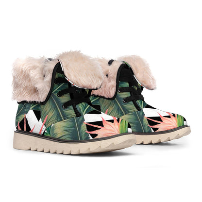 Zig Zag Tropical Pattern Print Winter Boots