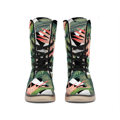 Zig Zag Tropical Pattern Print Winter Boots