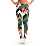 Zig Zag Tropical Pattern Print Women's Leggings