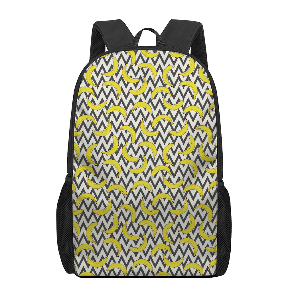 Zigzag Banana Pattern Print 17 Inch Backpack
